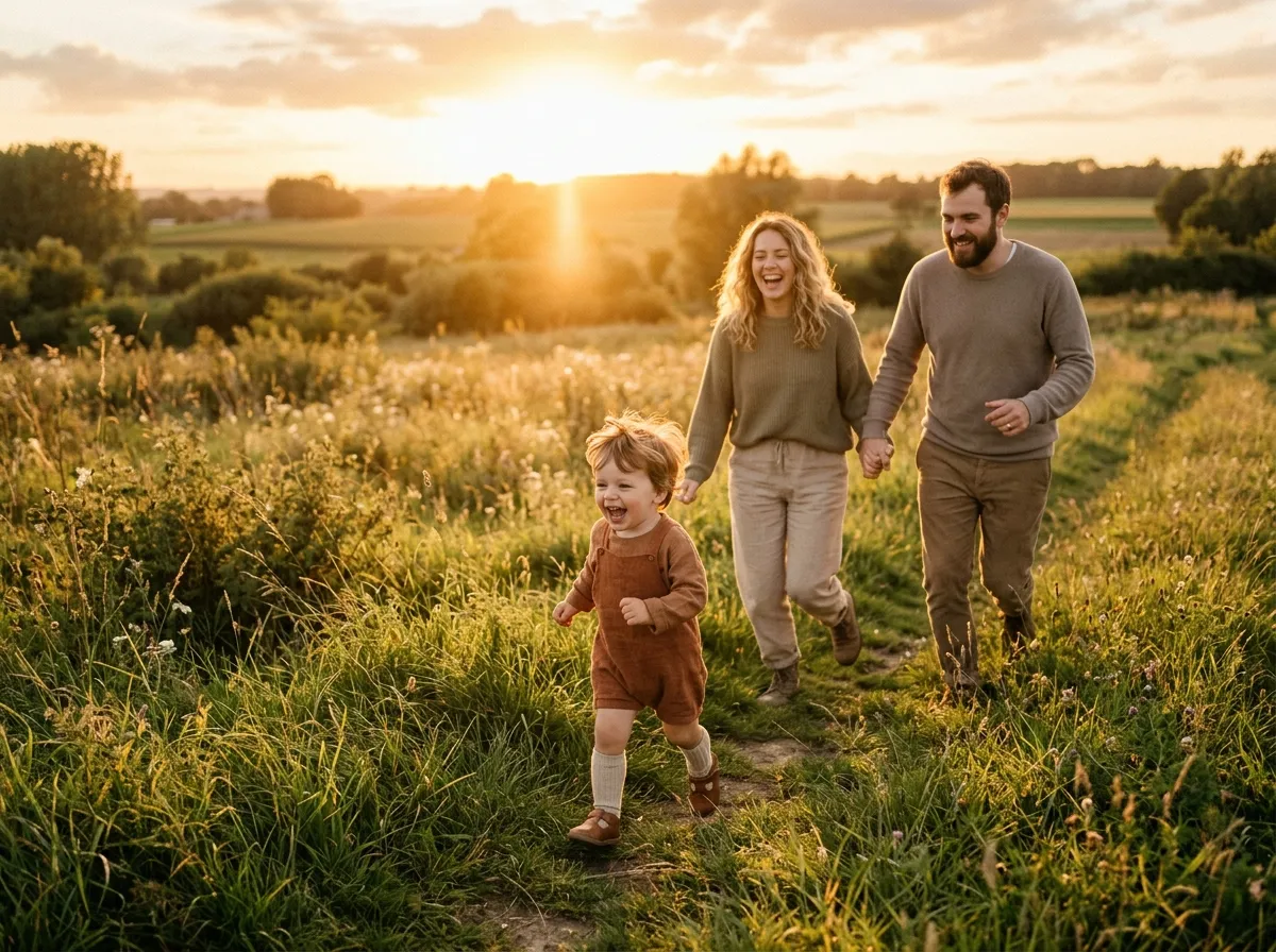 Spontane gezinsfotografie en familiefotoshoot in het gouden uur